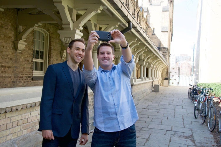 Photo of Nicholas Rule and Daniel Re taking a selfie