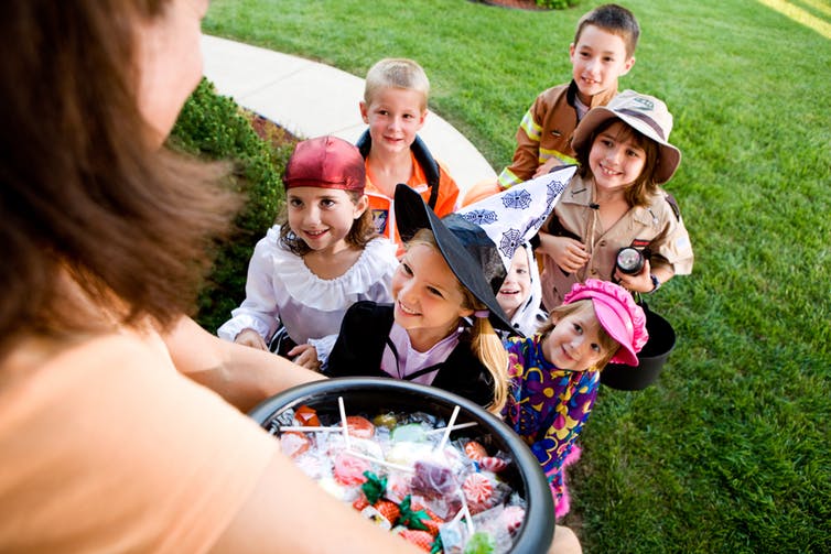 Photo of kids on Halloween