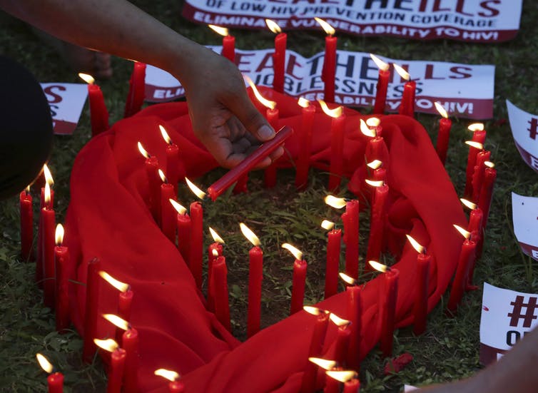 Photo of World AIDS Day symbol