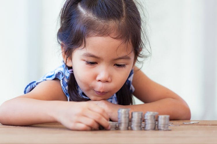 Photo of girl with money
