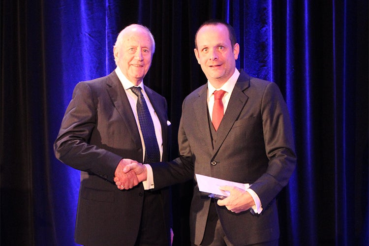 photo of Stéphane Lévesque receiving his award