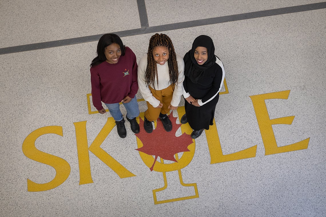 U of T students Temisan Iwere, Kyra Stephen and Ayan Gedleh