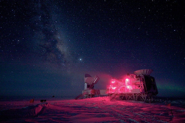 South Pole telescope in red light