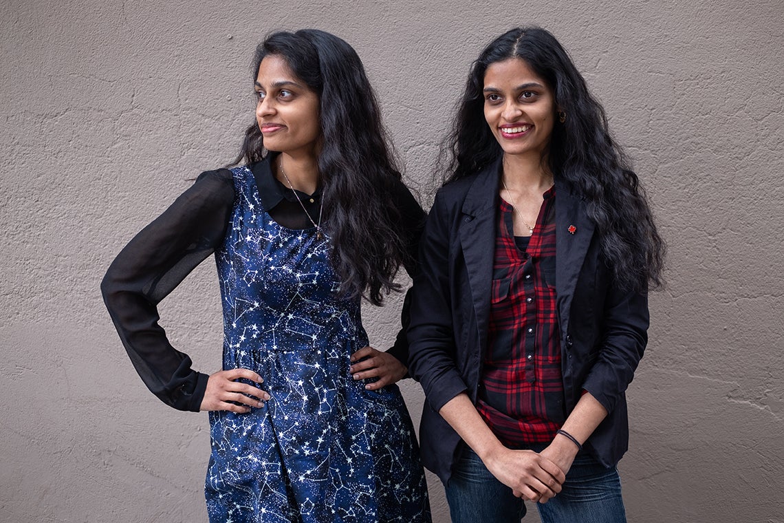 Sandhya Mylabathula and her twin sister Swapna,