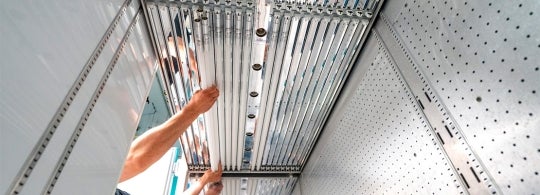 LED light tubes being installed 