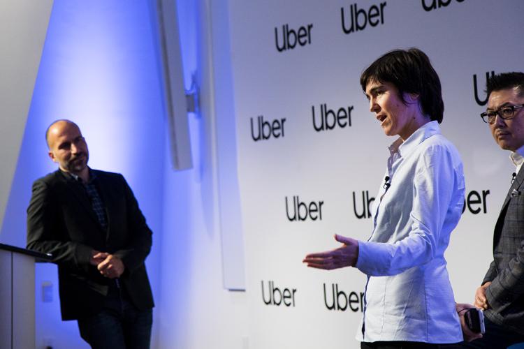 Photo of Uber CEO with Raquel Urtasun