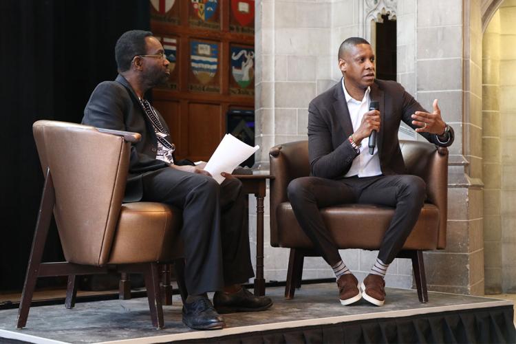 Photo of Masai Ujiri on stage