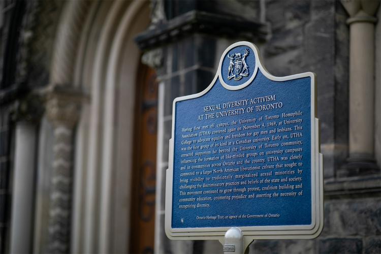 Sexual diversity activism plaque at the University of Toronto