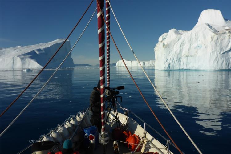 Iceberg and ship in the Arctic