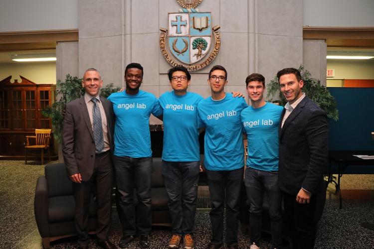 Photo of Angel Lab students with speakers Anthony Lacavera and Mark Palma