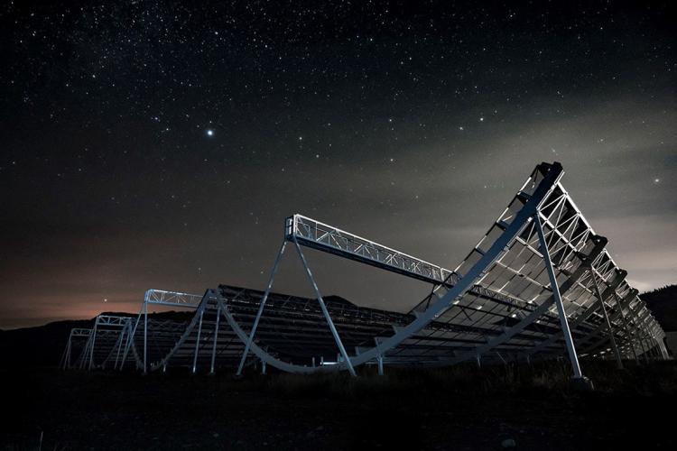 The chime telescope under a starry night sky