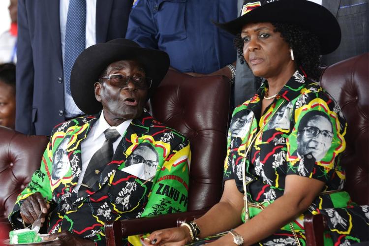 Photo of Robert Mugabe and Grace Mugabe
