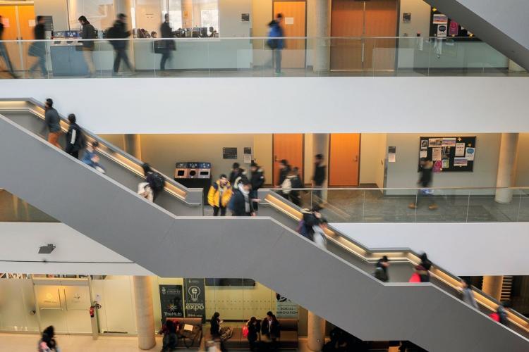 photo of people going up and down stairs