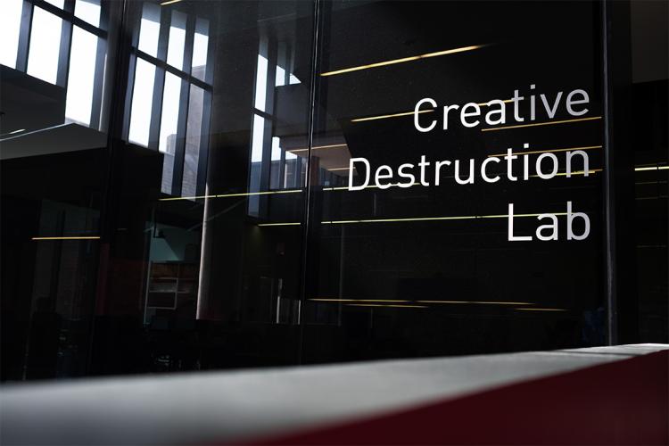 Photo of the Creative Destruction Lab sign