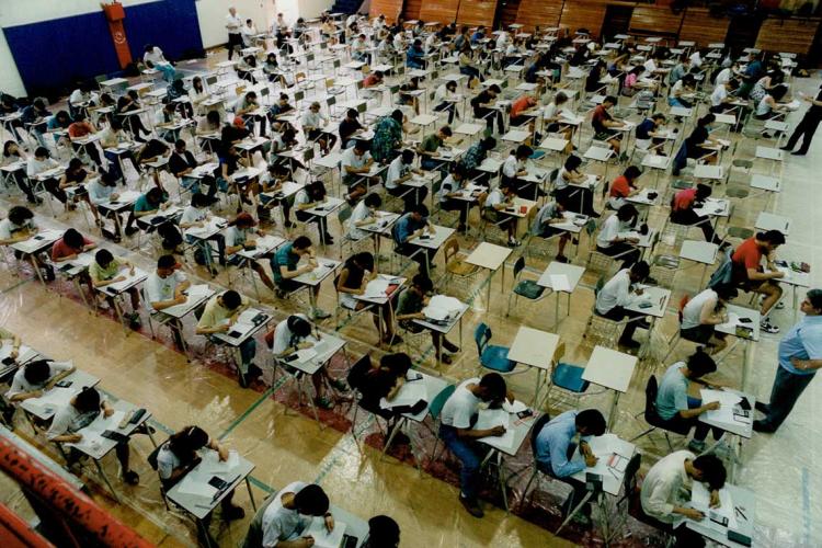 Photo of students writing exam