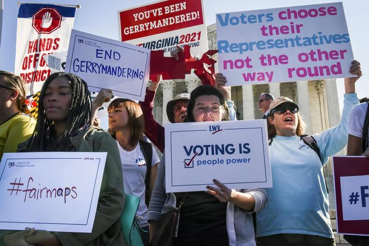 Photo of gerrymandering protest in U.S.