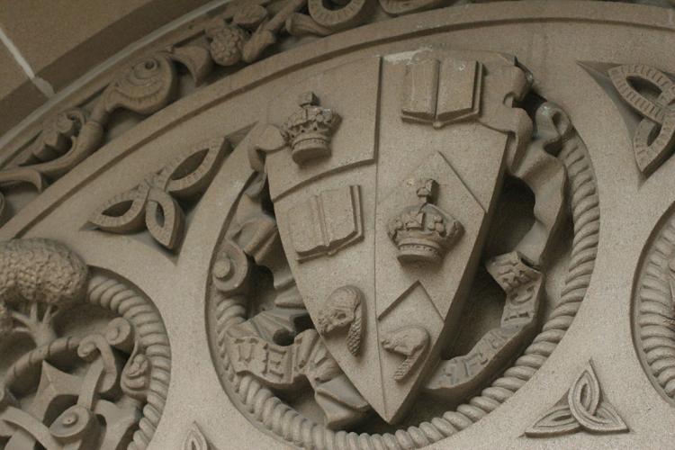 Photo of U of T's coat of arms