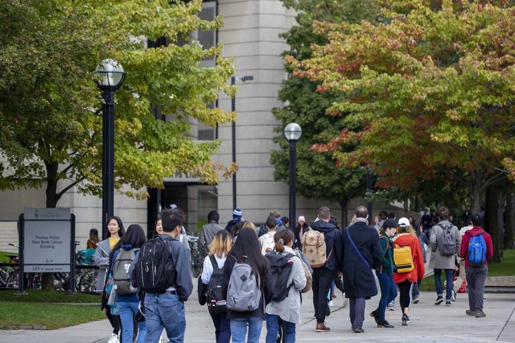 Photo of students on campus