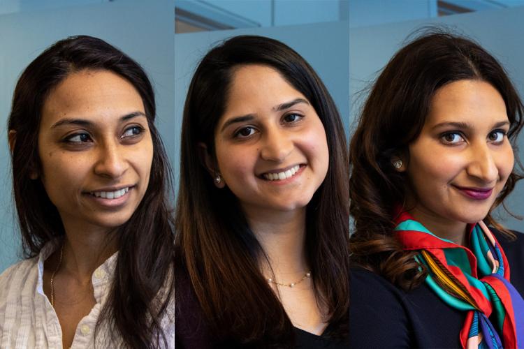 Photos of Pooja Viswanathan, Saara Punjani and Leila Keshavjee