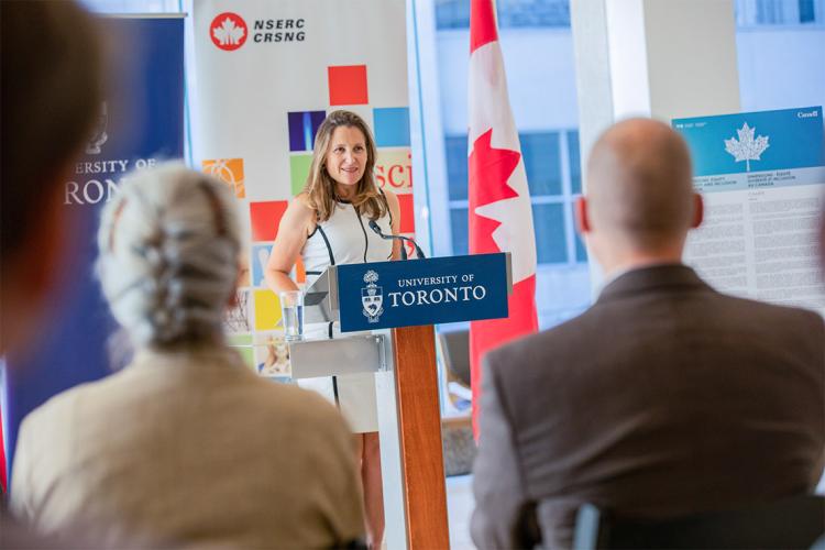 Chrystia Freeland at NSERC annoucement