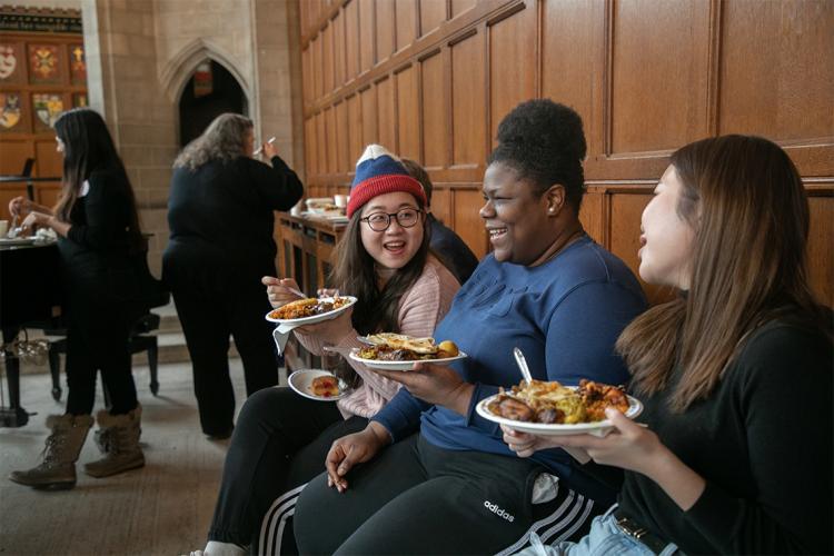 Students seated having lunch at the 2020 Black History Month Luncheon