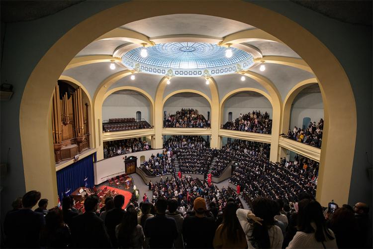 wide view of convocation hall from the 3rd floor