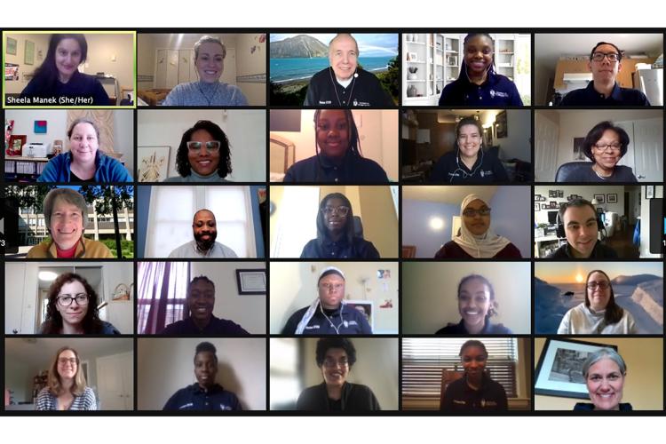 Students and instructors participate in the online launch of the Pursue STEM