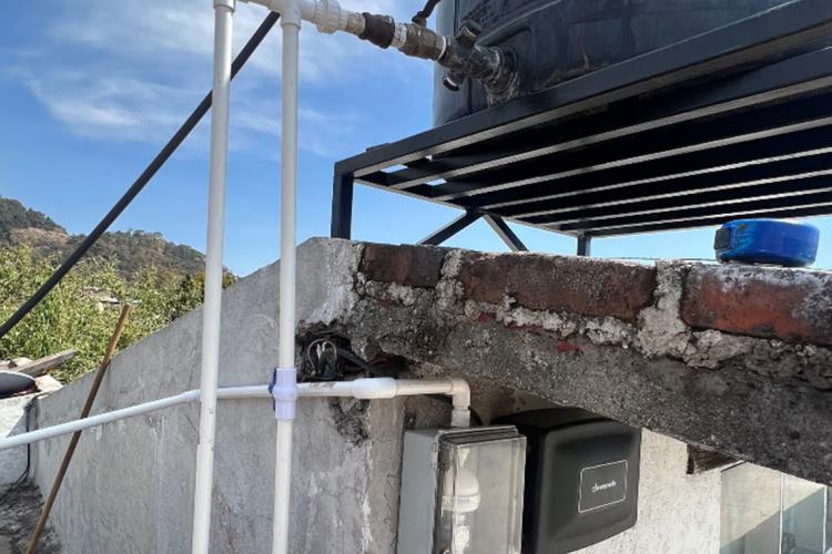 A rainwater harvesting system in San Juan Tlacotenco, Mexico.