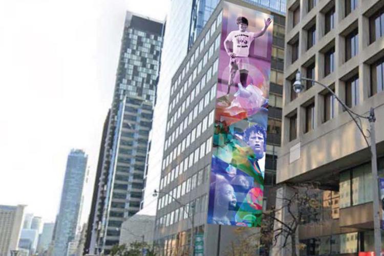 The Terry Fox mural on U of T's Rehabilitation Sciences Building