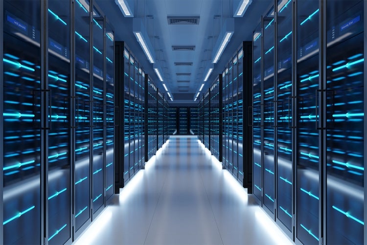 a wide view of a data center