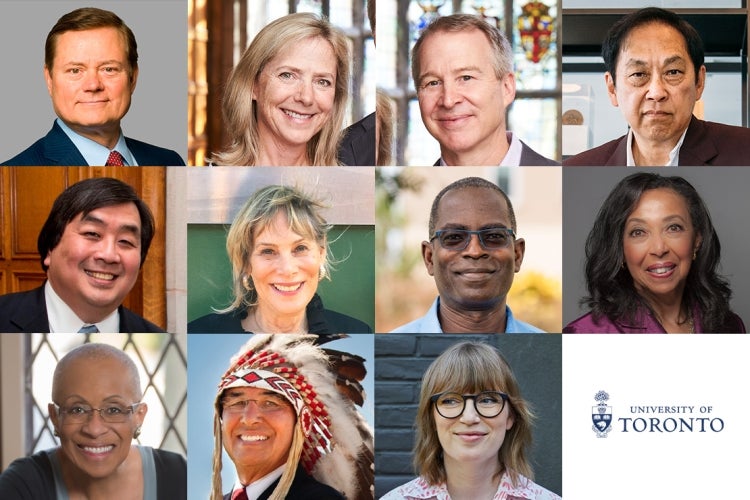 headshots of the 11 honorary degree recipients 