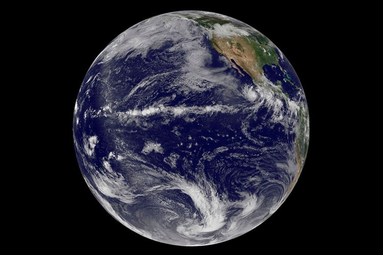 view of the pacfic ocean from space