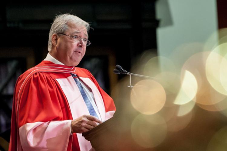 Carlo Fidani delivers his honorary degree speech