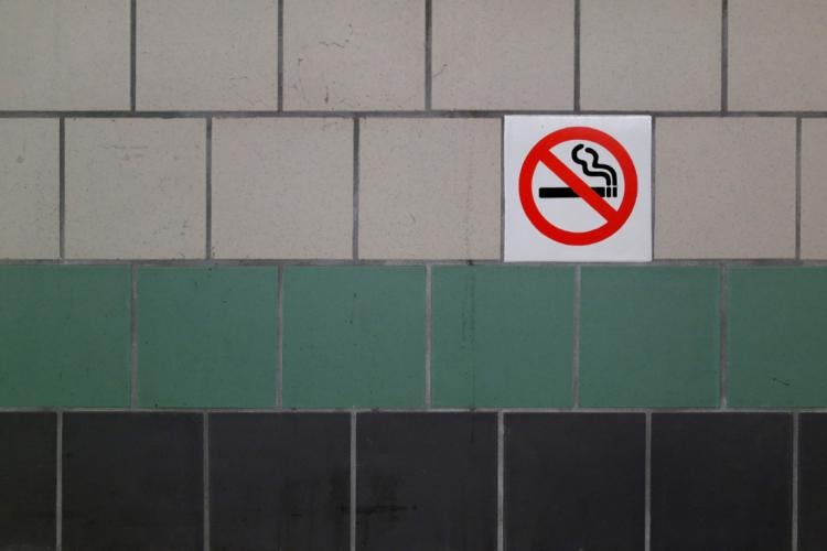 Photo of a no smoking sign