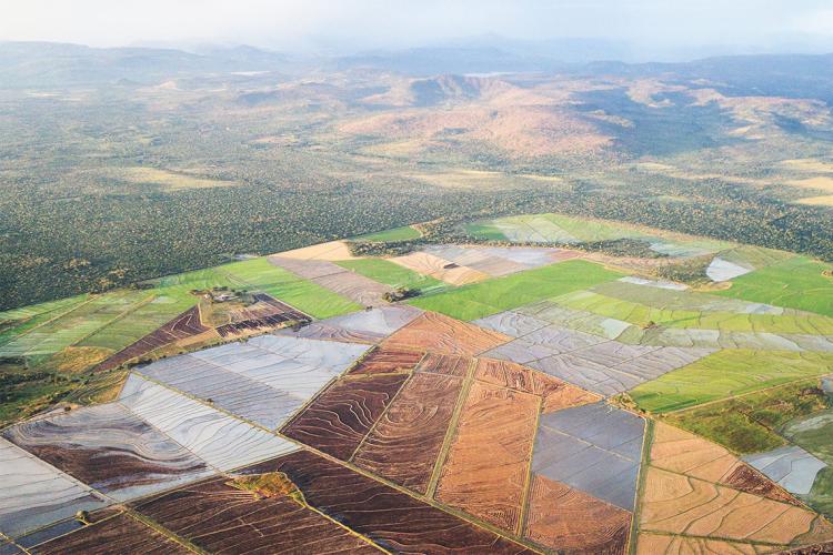 Aerial shot of farmland in Nicaragua