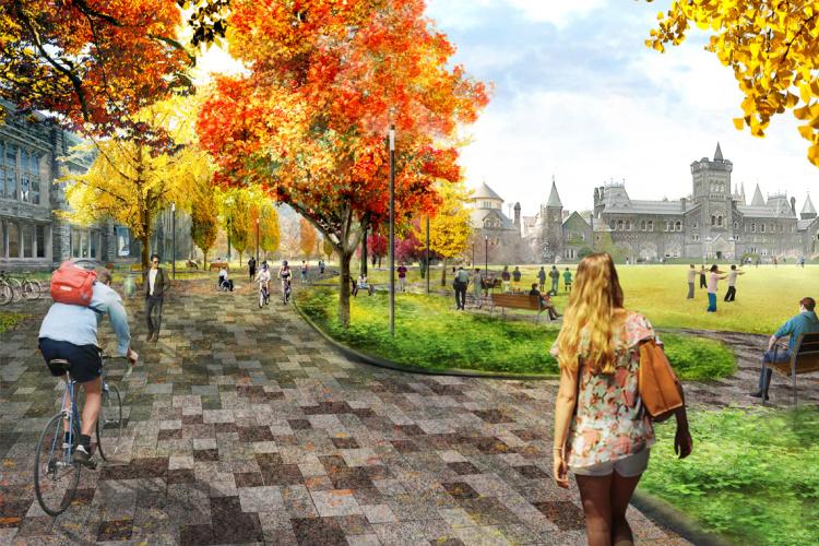 Rendering of revitalized front campus