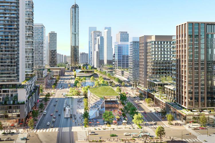 Square One Redering of part of the Square One District development unveiled by Oxford Properties in Mississauga, Ont.