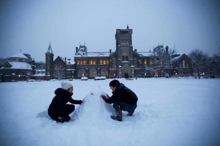 Photo of King's College Circle in winter