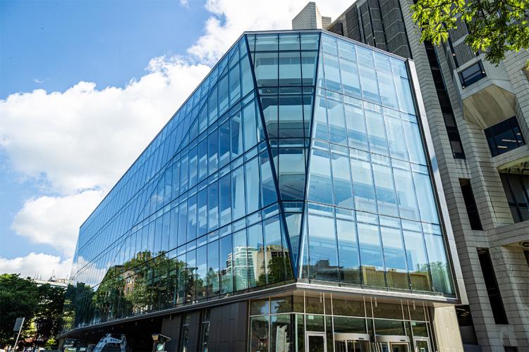 exterior view of the new Robarts Commons in summer