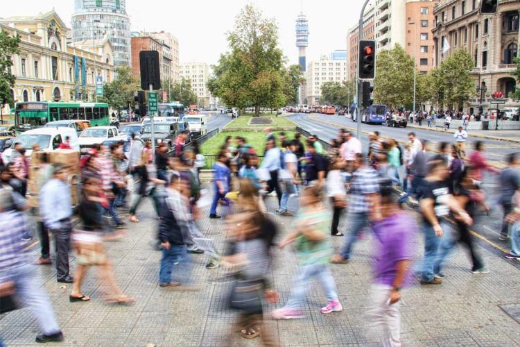 Photo of a crosswalk in Santiago, Chile