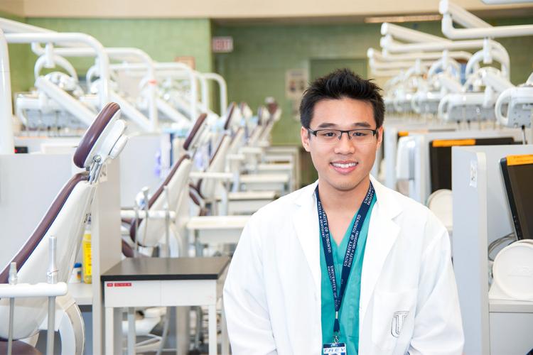 Photo of Trevor Thang in a Faculty of Dentistry' lab