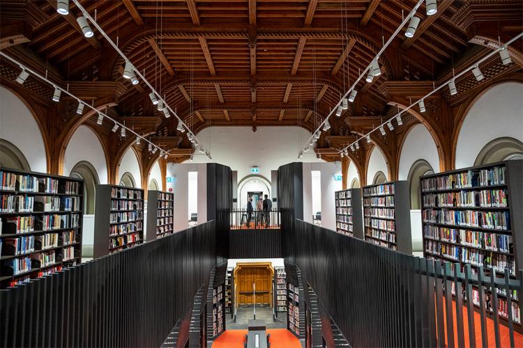 People tour the newly renovated University College Library