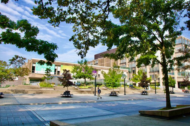 St. George st with sid smith hall in the background