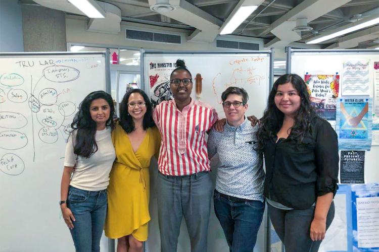 Technoscience Research Unit members Reena Shadaan, Kristen Box, Ladan Siad, Michelle Murphy and Vanessa Gray 