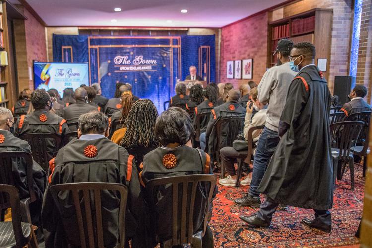 view of the crowd assembled for the African scholars event