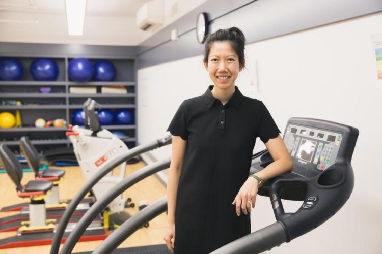 Linda Trinh pictured in a gym at KPE