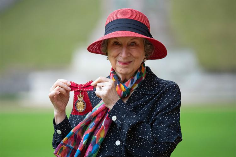 Photo of Margaret Atwood with her Companion of Honour medal