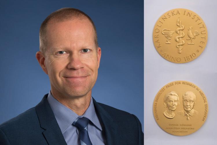 Brian Hodges and the Karolinska Prize medal