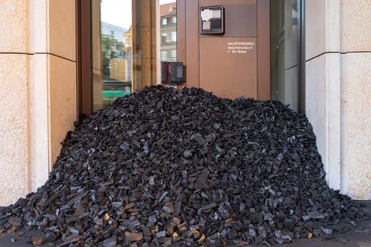 Photo of protest using coal