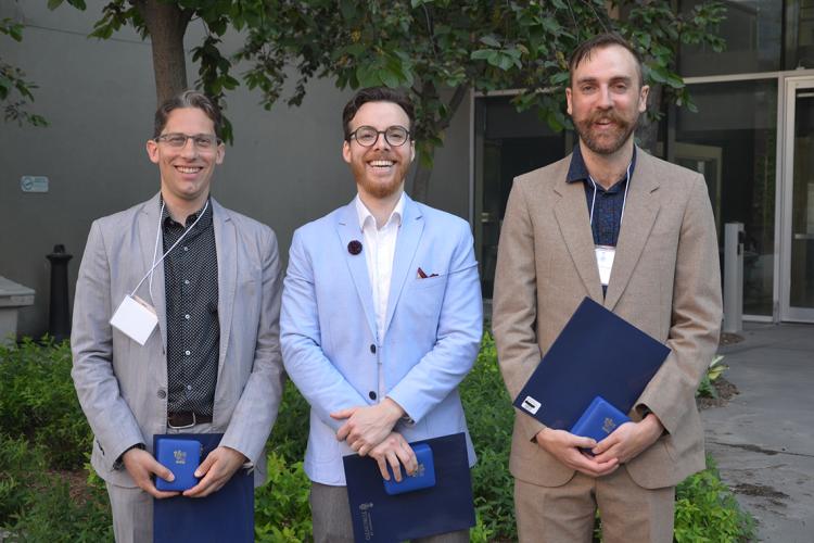 Photo of three U of T winners of the Governor General's academic gold medal